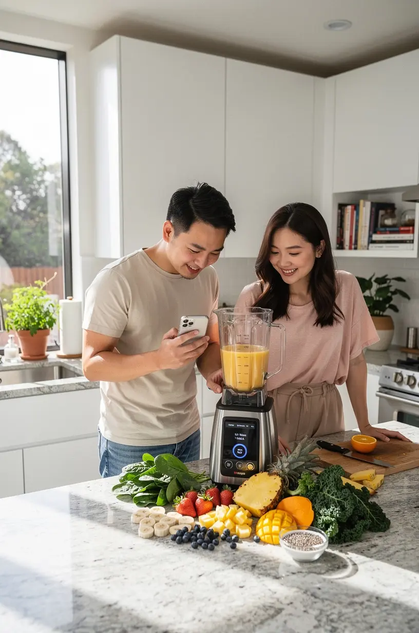 Calm living room environment showcasing eco-friendly smart technology integration